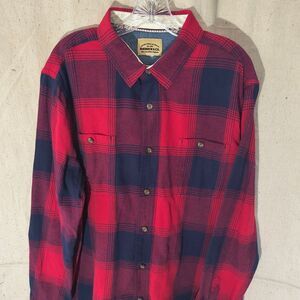 Sears & Roebuck Men's Size Large L Slv Flannel Shirt  Vintage Red & Blue Plaid